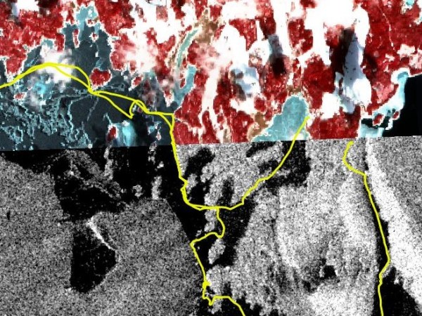 GPS-spor på satellittbilder